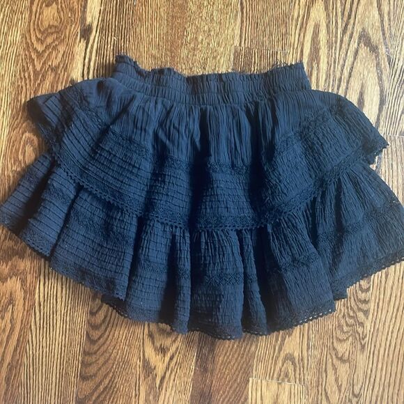 Aerie Rock N Ruffle Flowy Mini Skirt Size Small Black - Picture 5 of 8